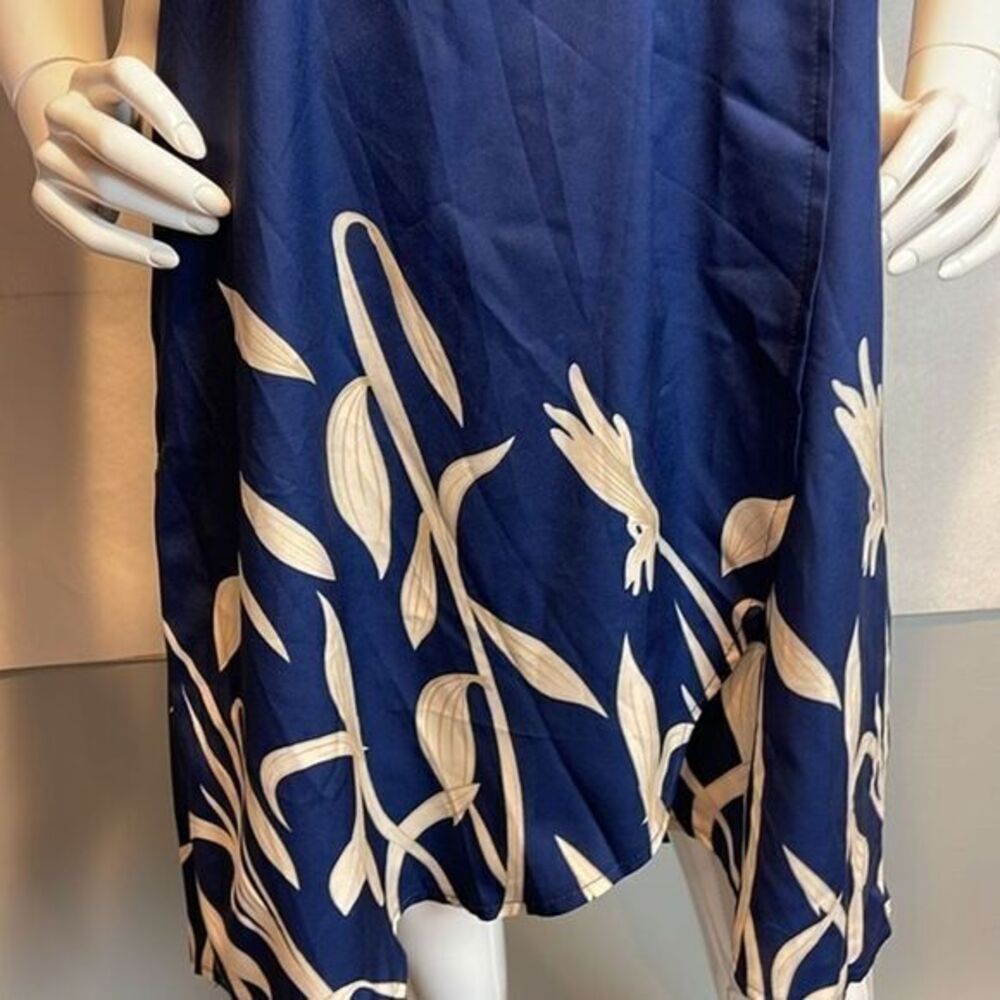 Cupshe Plant Print Criss-Cross Halter Navy Blue Casual Dress Size S RefCPS003 - Picture 13 of 13